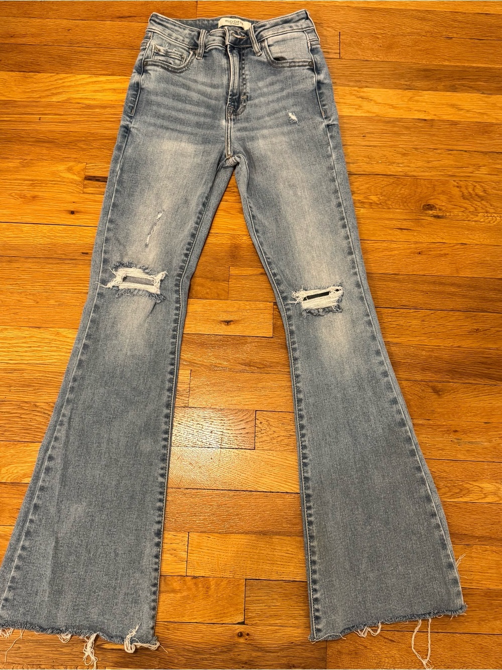 Hidden Happi Flare Jeans Size 24 Light Wash